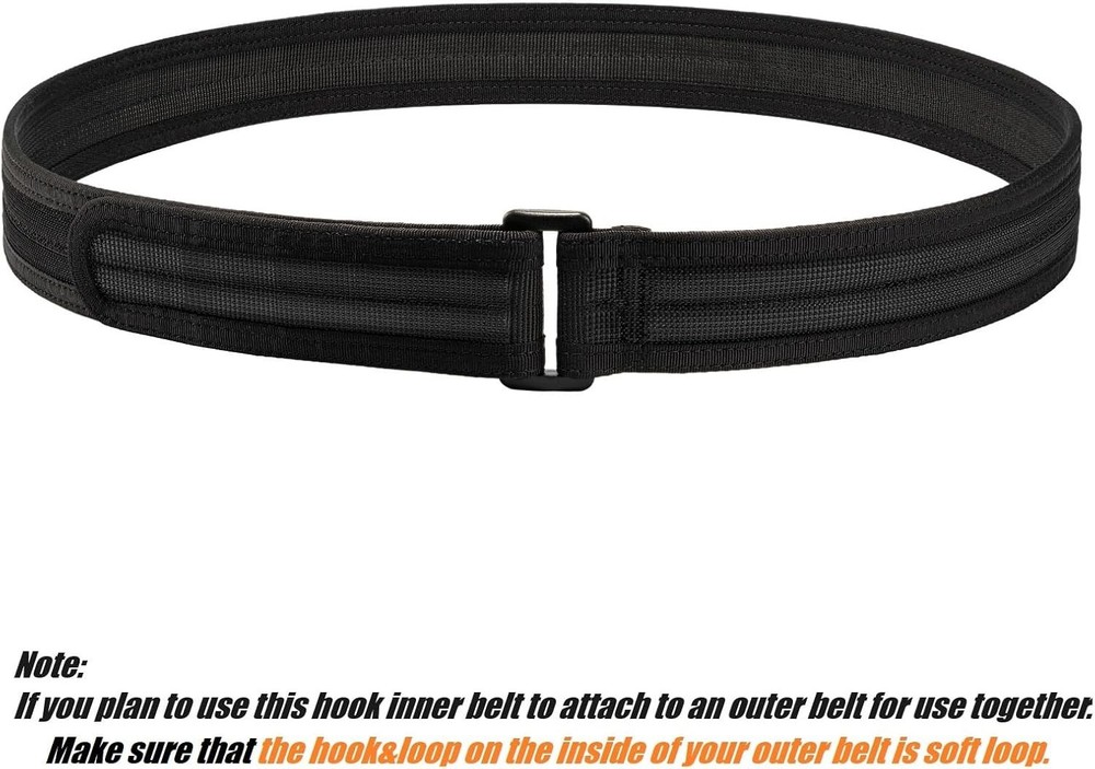 Inner Belt w/Hook/Loop Liner 1.5" Duty Trouser Underbelt w/Polymer Loop Buckl...