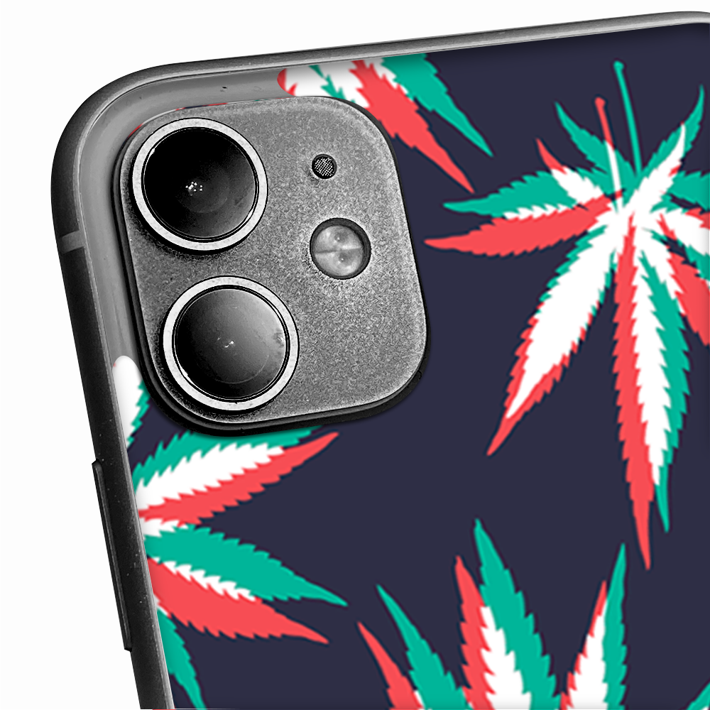 Skins Decal Wrap for Apple iPhone 11 - 3D Holographic Weed Pot Leaf