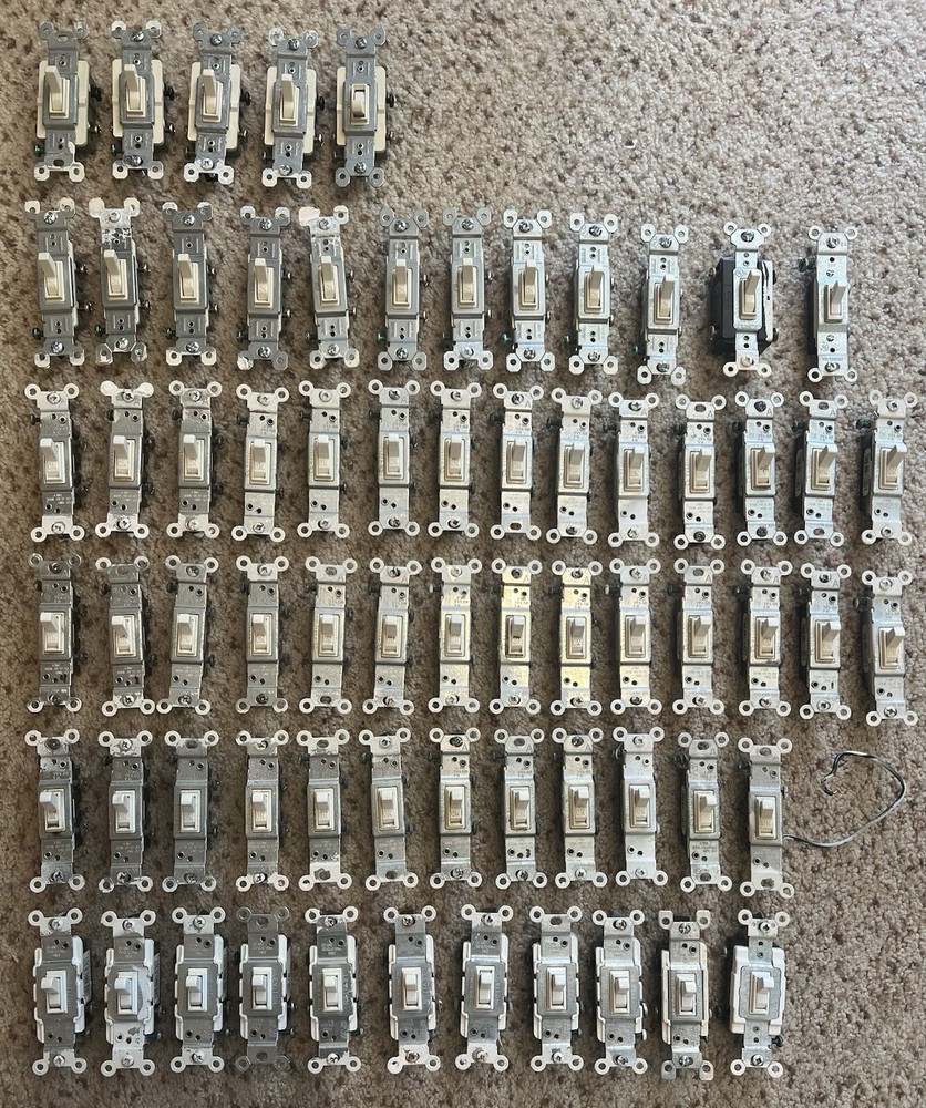 Framed Single Toggle Wall Light Switch 15A 120V Leviton, P&S, Common Brands!