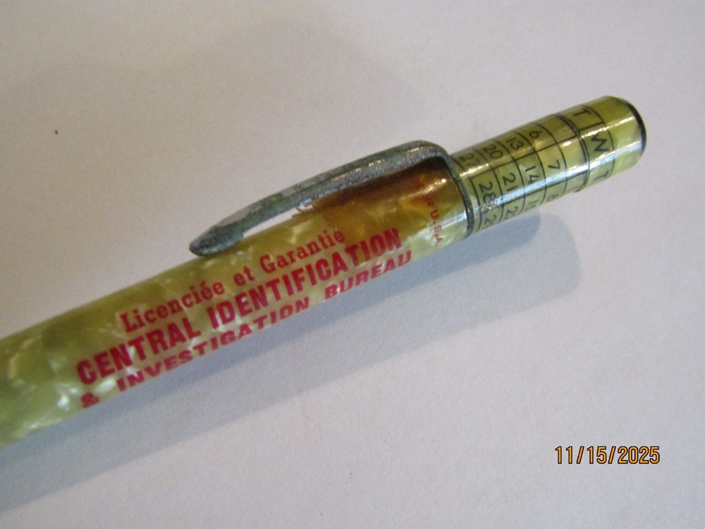 Ritepoint Mechanical Pencil Central Identification Investigation Bureau Montreal