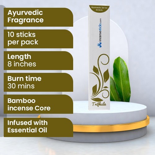 Triphala Incense 8" 10 Sticks Pack: 2 Packs