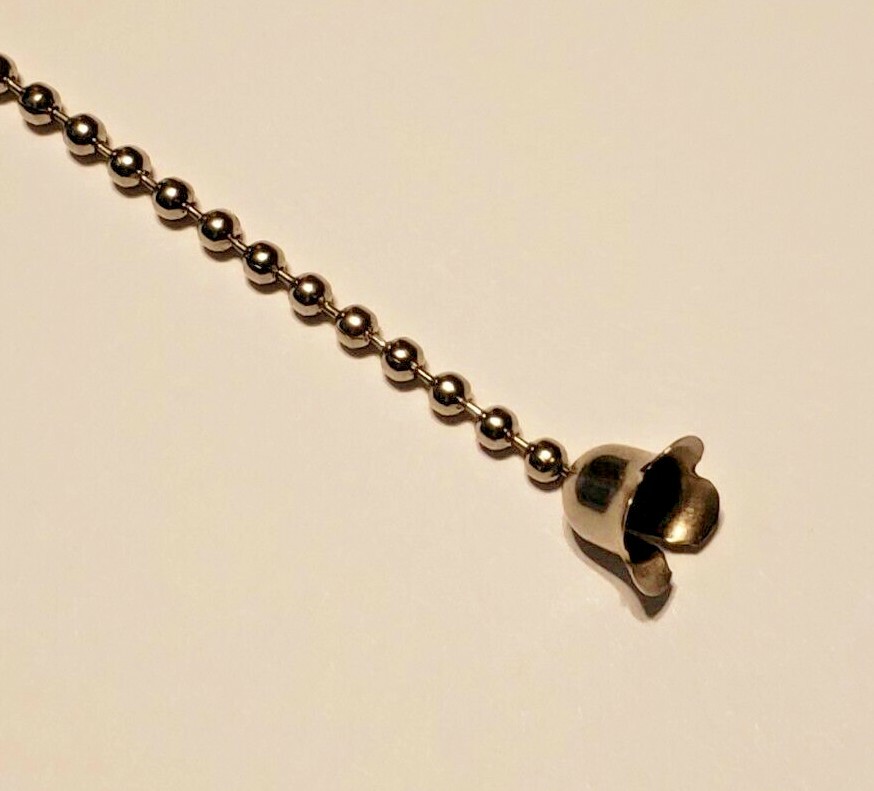 NICKEL PLATED PULL CHAIN FOR PULL CHAIN LAMP SOCKETS 6" LONG NEW 300J
