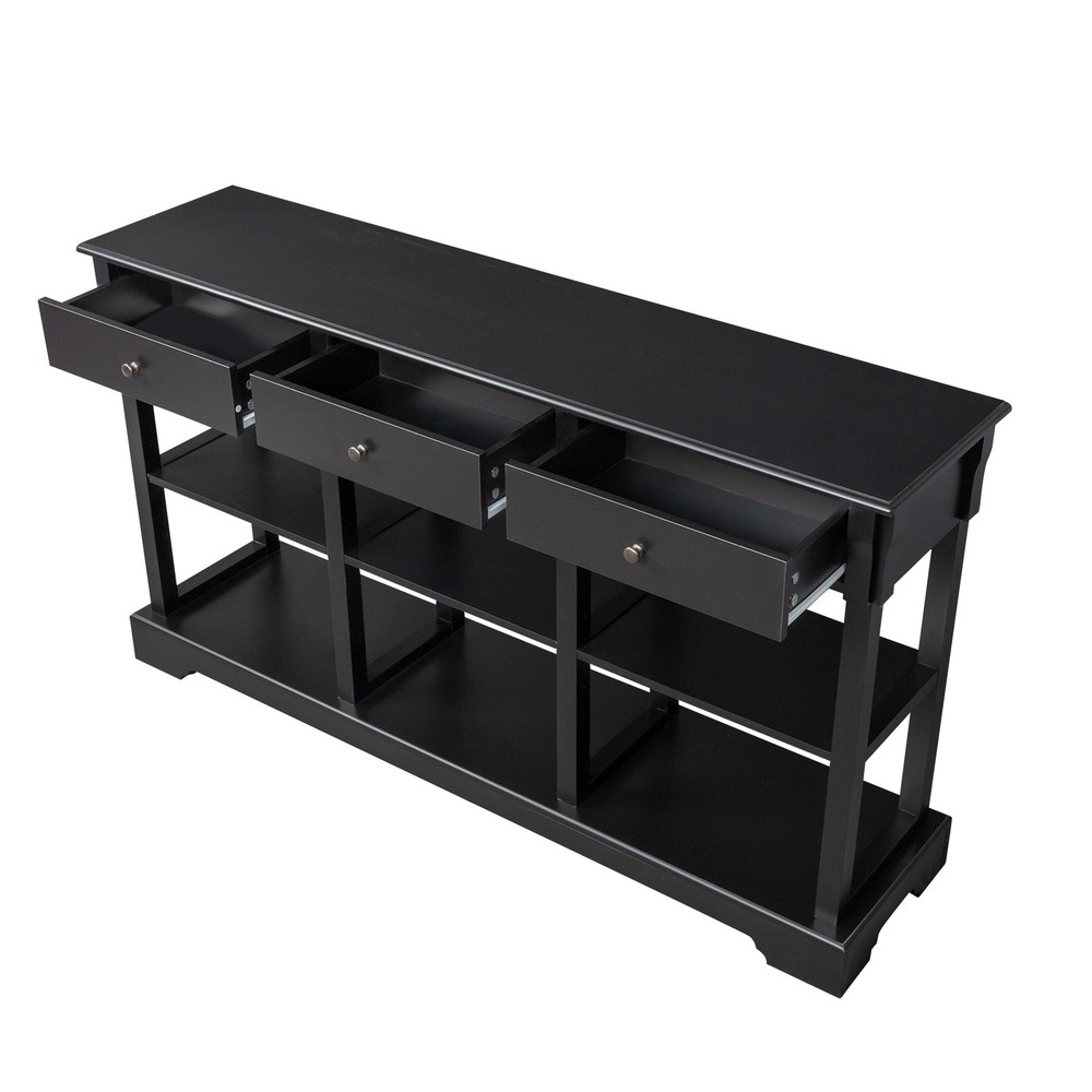 Console Sofa Table with Ample Storage, Retro Kitchen Buffet Cabinet Sideboard