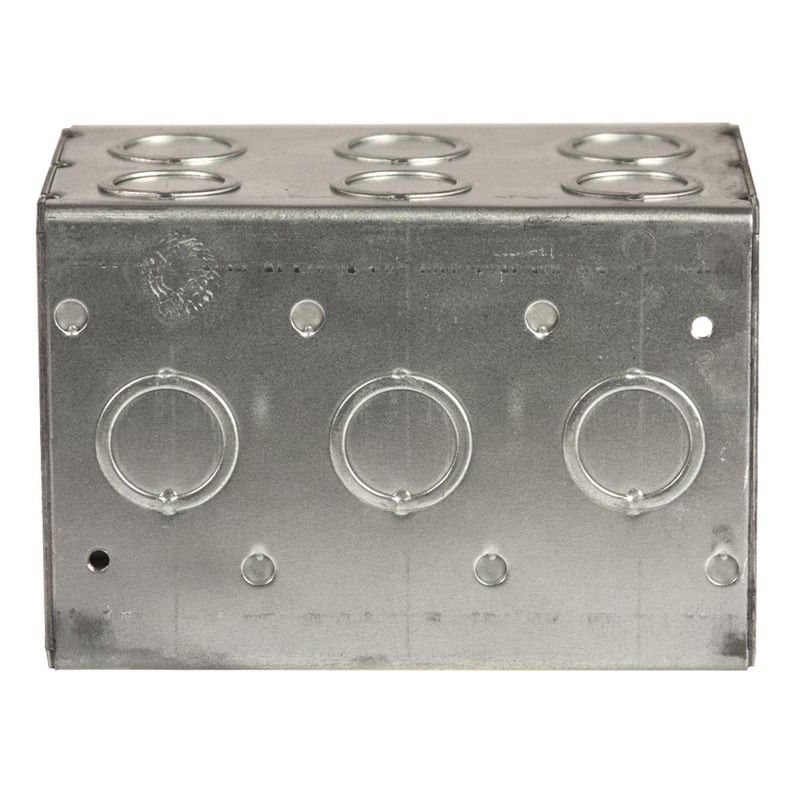 Multiple 697 3 Gang Masonry Box, 3-1/2 in Deep, Combo KO's