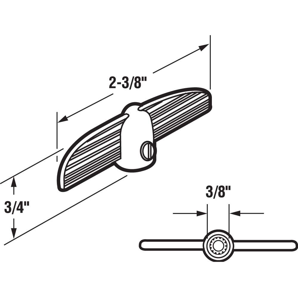 2 Count H 3715 3/8 Inch White Tee Handle Casement Operator 1 Pack