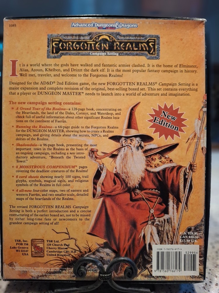 AD&D Dungeons & Dragons Forgotten Realms Campaign Setting Box (Complete)