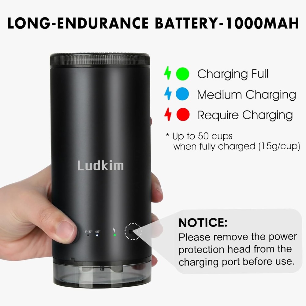 Portable Electric Burr Coffee Grinder, Automatic Coffee Bean Grinders