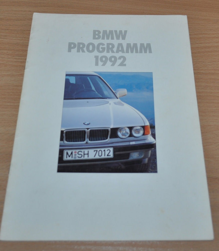 1992 BMW Programm Model Range Brochure Prospekt German Edition