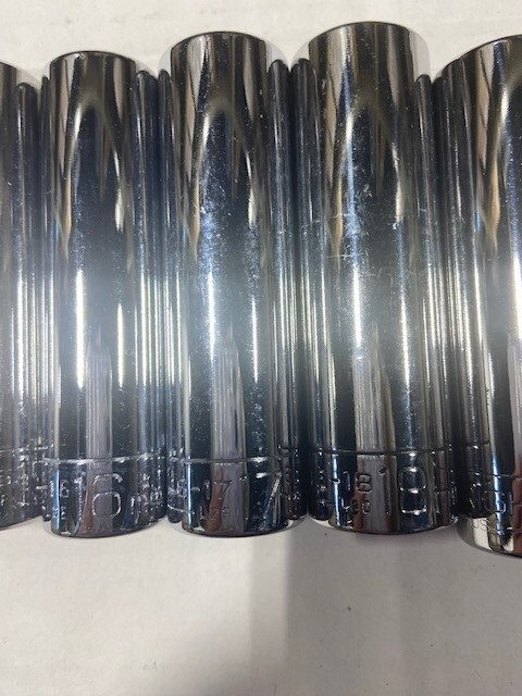 Wright Tool 10 pc 12 Point Deep Metric Socket Set 1/2" Drive - NEW