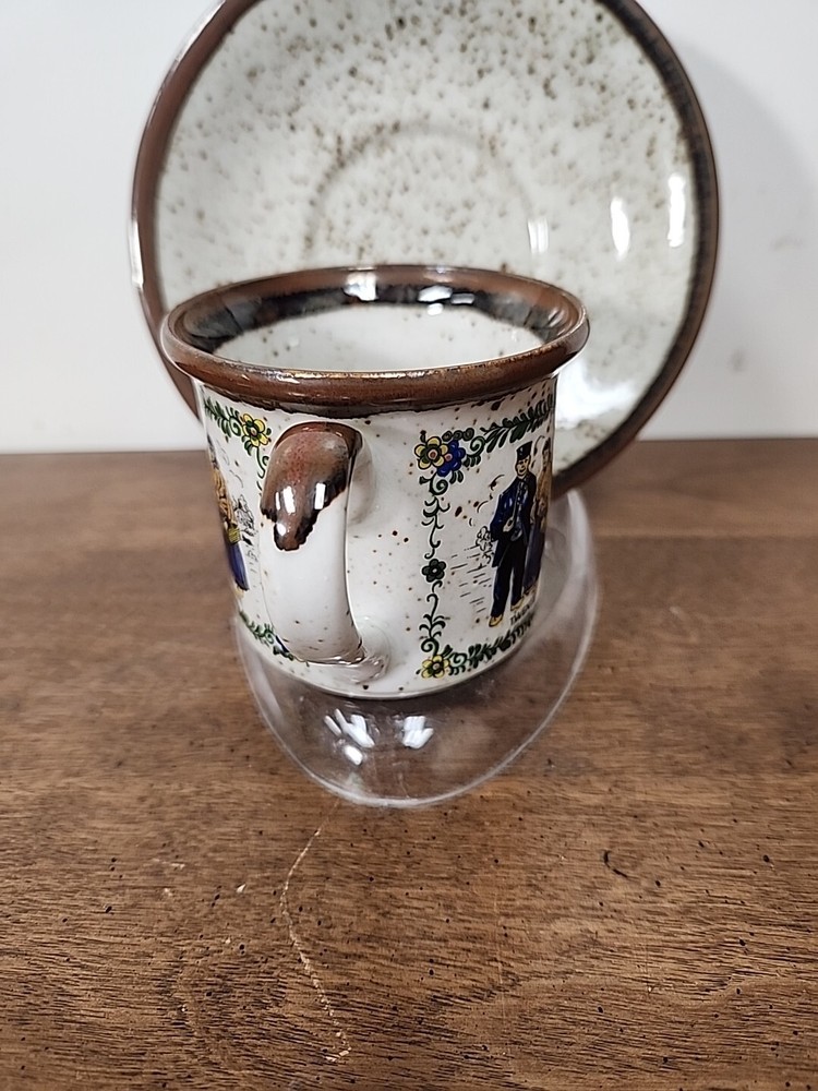 VOLENDAM SPECKLED MUG & SAUCER - NETHERLANDS