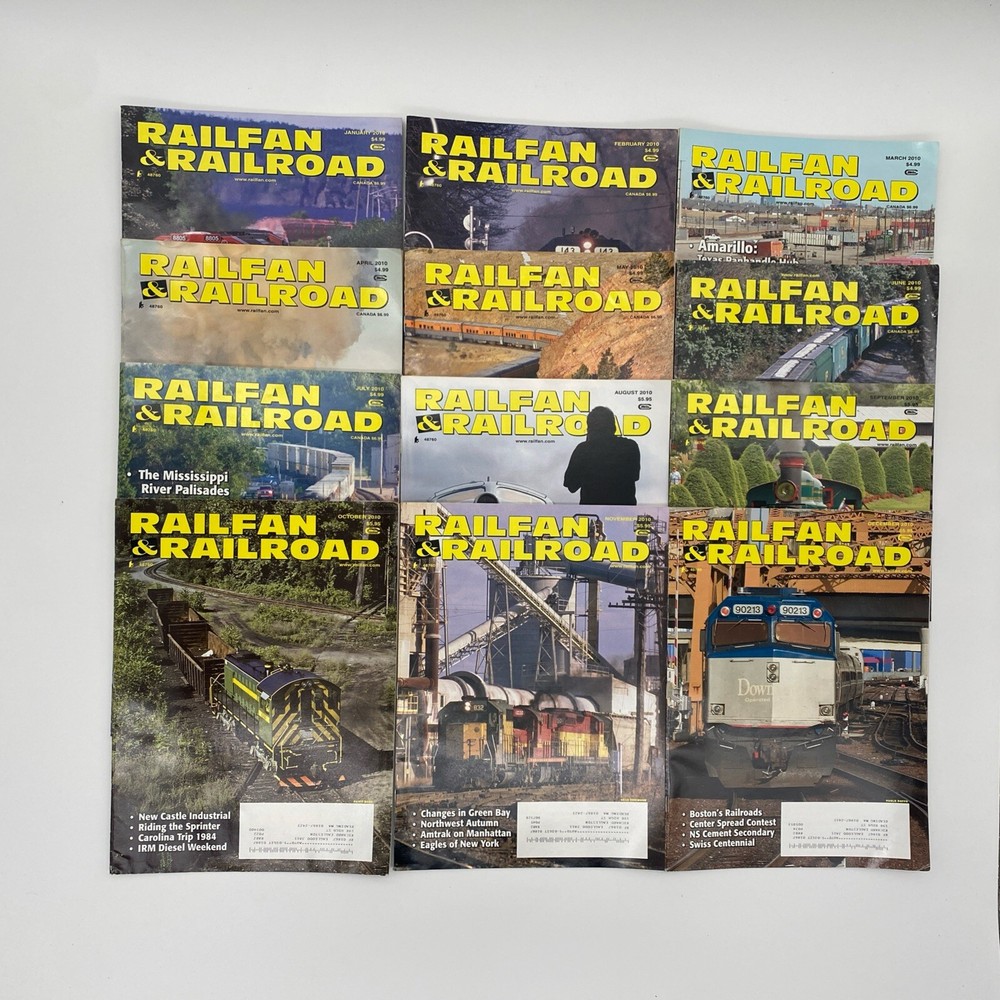 Railfan & Railroad 12 Issues 2010 (Complete Year 2010)