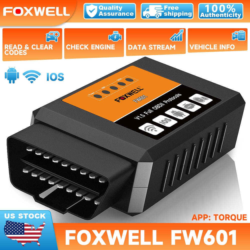 Foxwell FW601 Bluetooth OBD2 Diagnostic Scanner Code Reader Engine Check Fault