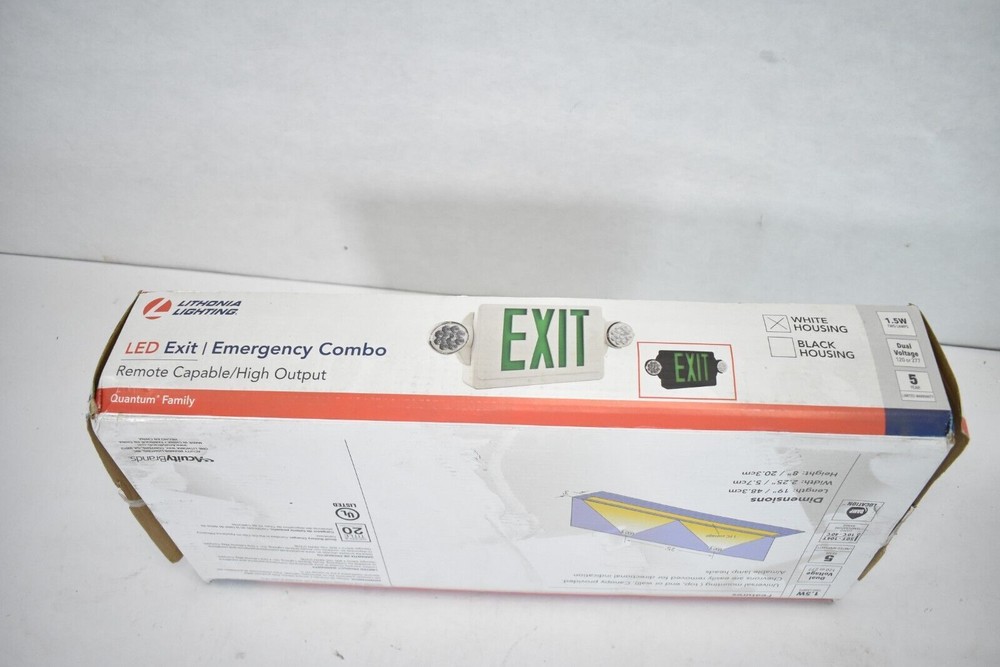 Lithonia Lighting LHQM LED M6 Exit & Emergency Light Combo White Thermoplastic