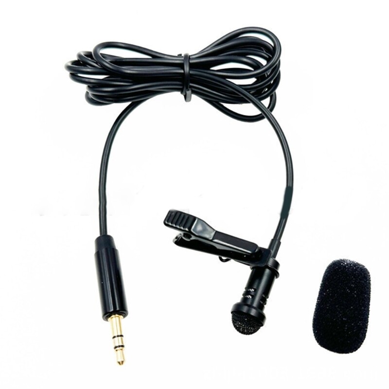 Professional Lavalier Microphone 2.5mm Wire All directional Mic Windproof Cover