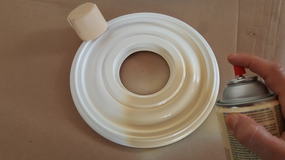 12" White Henta Mini Plano Medallion Paintable ABS Plastic Lighting Accessory