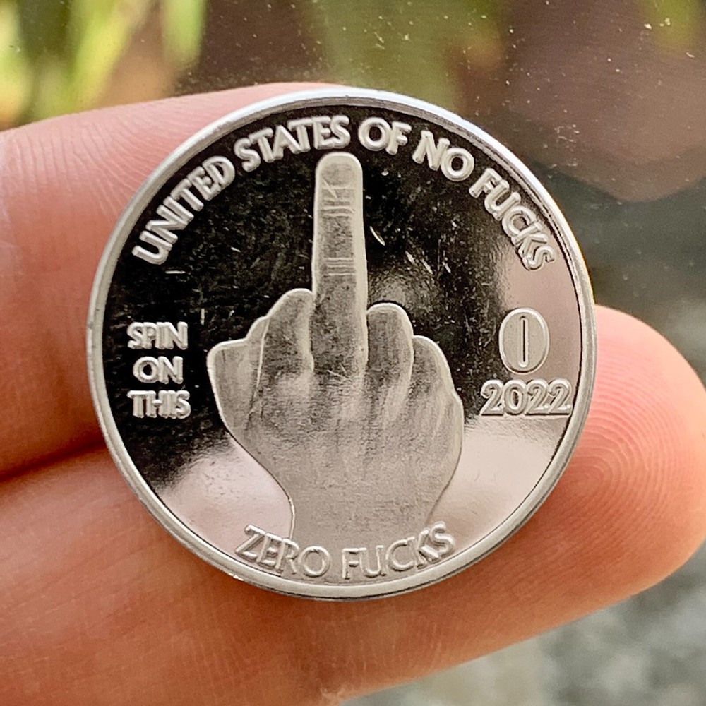 Zero F*cks Coin / Middle Finger "Scratch & Dent" Blemished Coin (10-Pack) NEW
