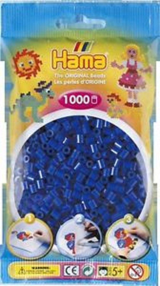 Bulk Buy: Hama Dark Blue, 207-08 Color  Iron On Midi Beads (5 Pack)