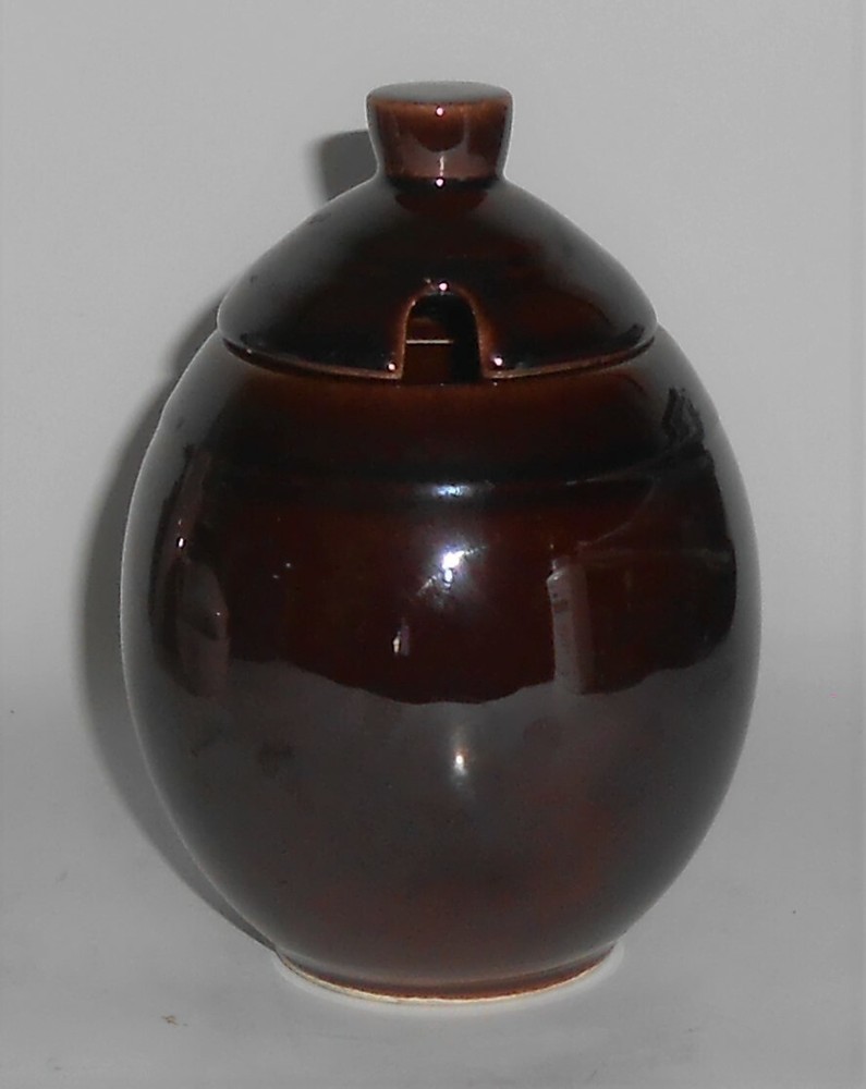 Vernon Kilns Pottery Early California Brown Mustard/Jam Jar