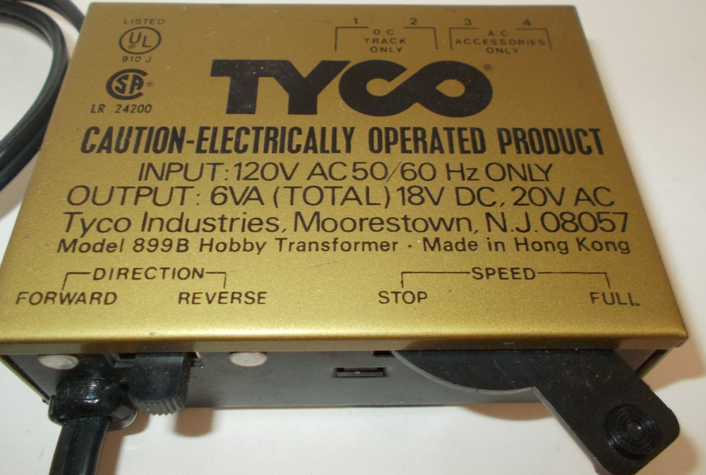 Vintage TYCO-HO Scale Model 899B Hobby Transformer Railroad Train Power Pack