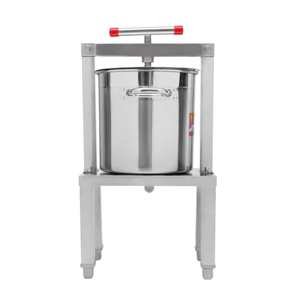 Grape Press 3.5 Gallon Stainless Steel Fruit Wine Press with Height Adjustable