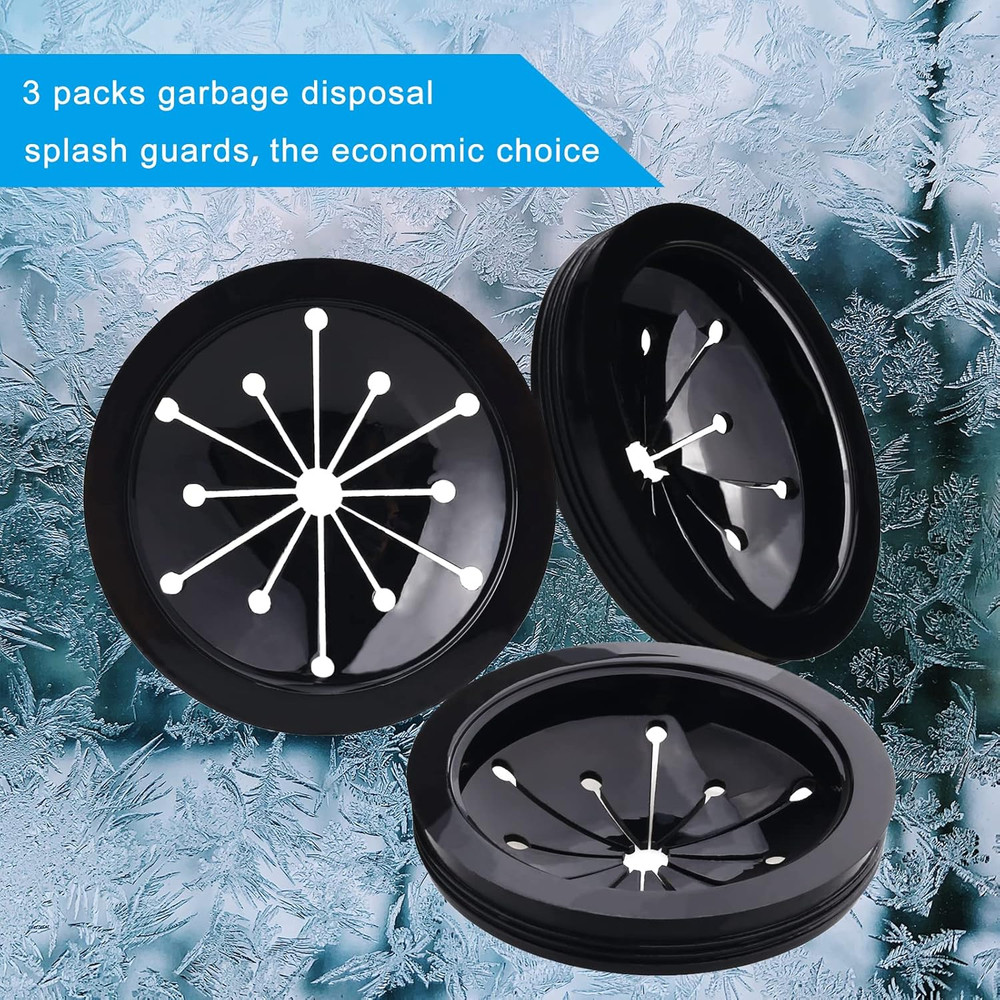 3 Packs Garbage Disposal Splash Guard Sink Baffle, 3-1/8 Inch Food Waste Dispose