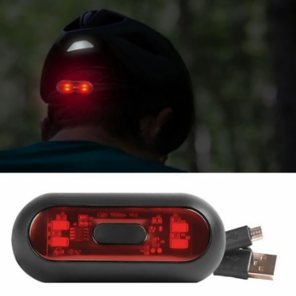 Waterproof Motorcycle Rear LED Helmet Light USB Rechargeable Light Replacement
