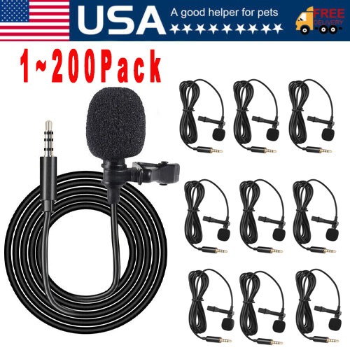 Omnidirectional Lapel Lavalier Microphone Clip-on Condenser Mini Iphone Android