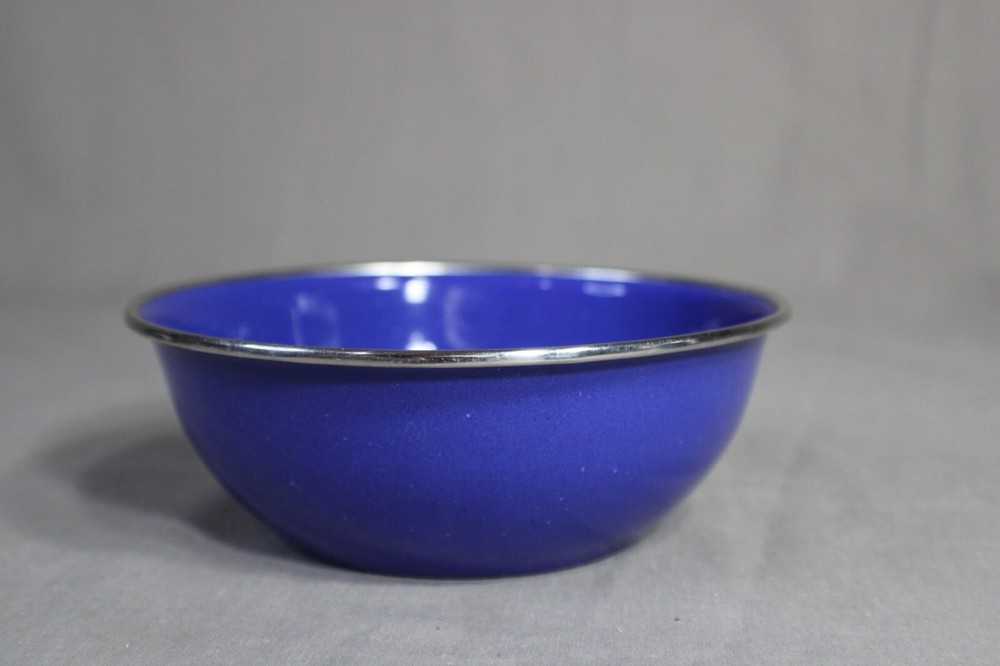 12 Pc BLUE & WHITE Speckled Graniteware (4 Plates, 4 Bowls & 4 Cups)