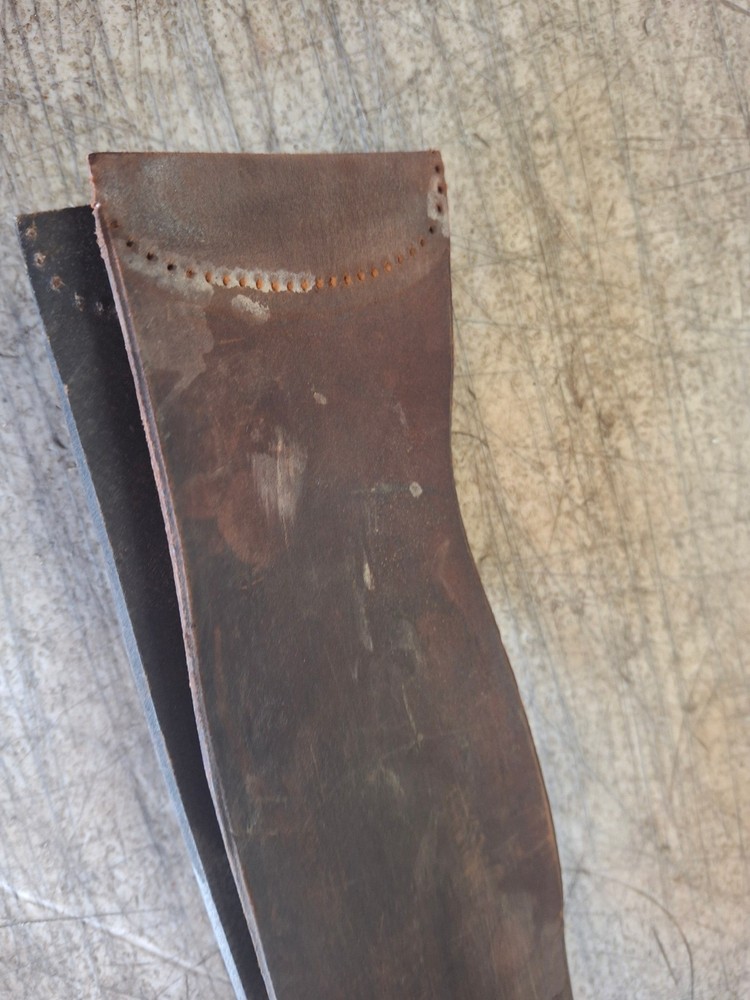 Vintage Antique Ready Shell Leather Strop Strap Razor Barber Knife Sharpening