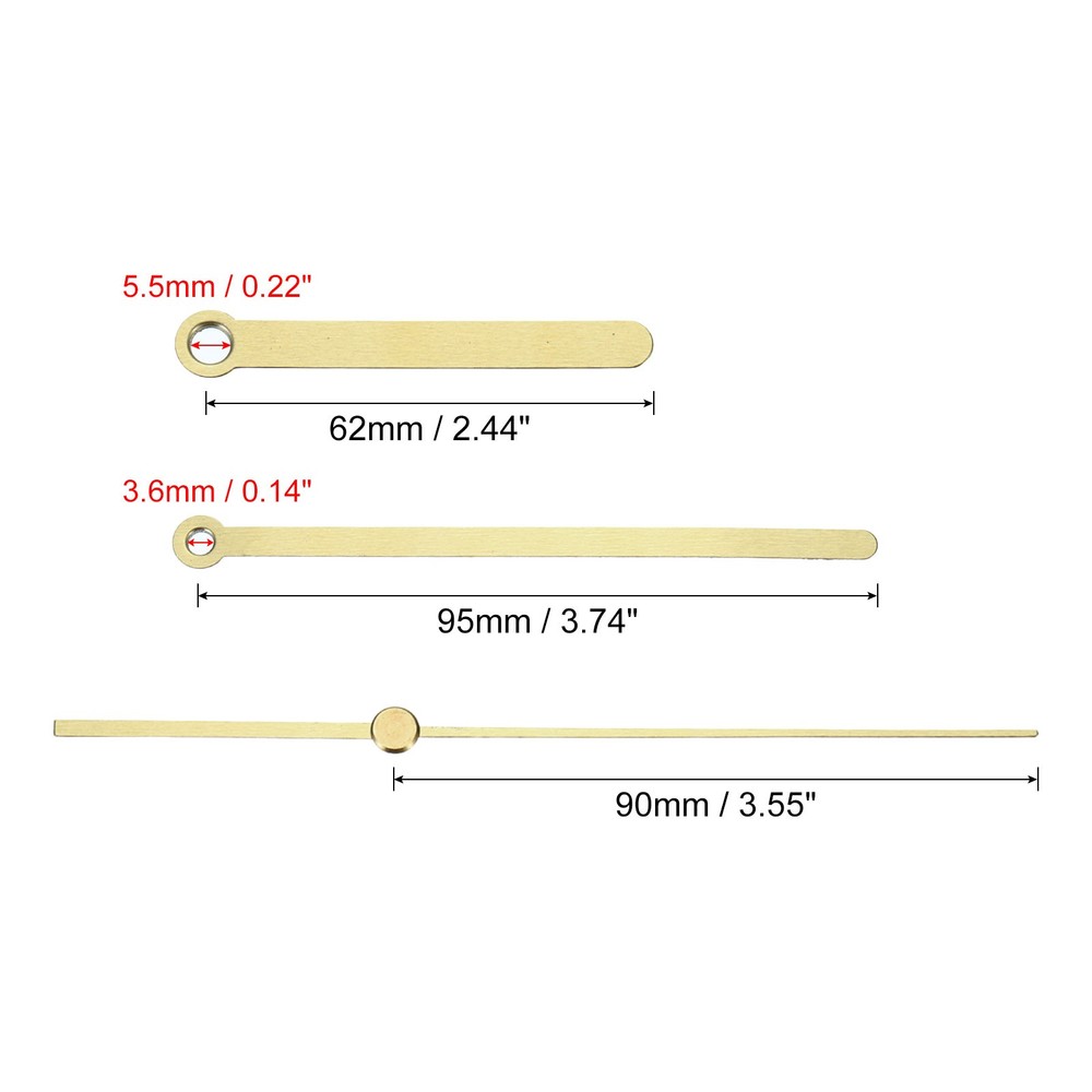 14 Set Replacement Clock Hands Kit Mechanism Movement Wall Gold Style 1