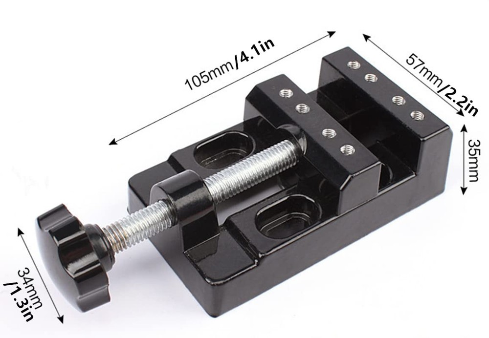 Mini Bench Clamp Flat Table Vice Adjustable Drill Press for DIY Black