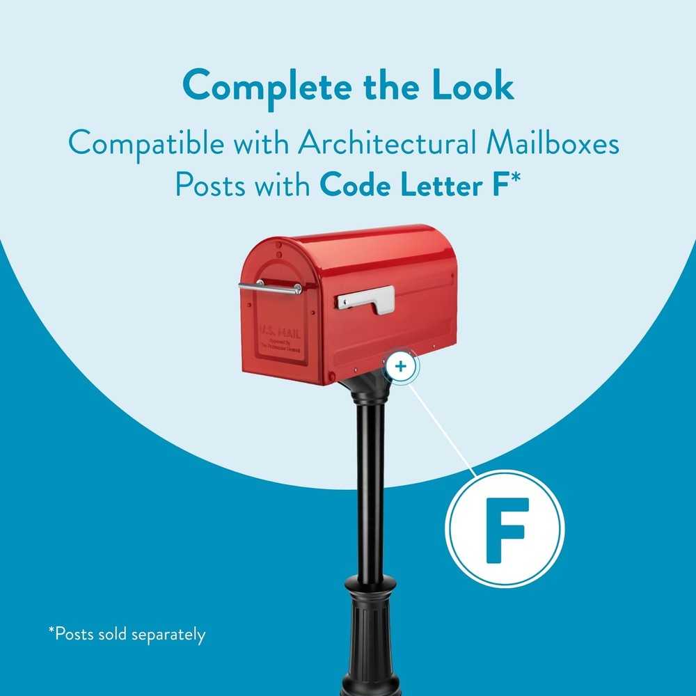 Architectural Mailboxes 79007RSR Boulder Mailbox, Red