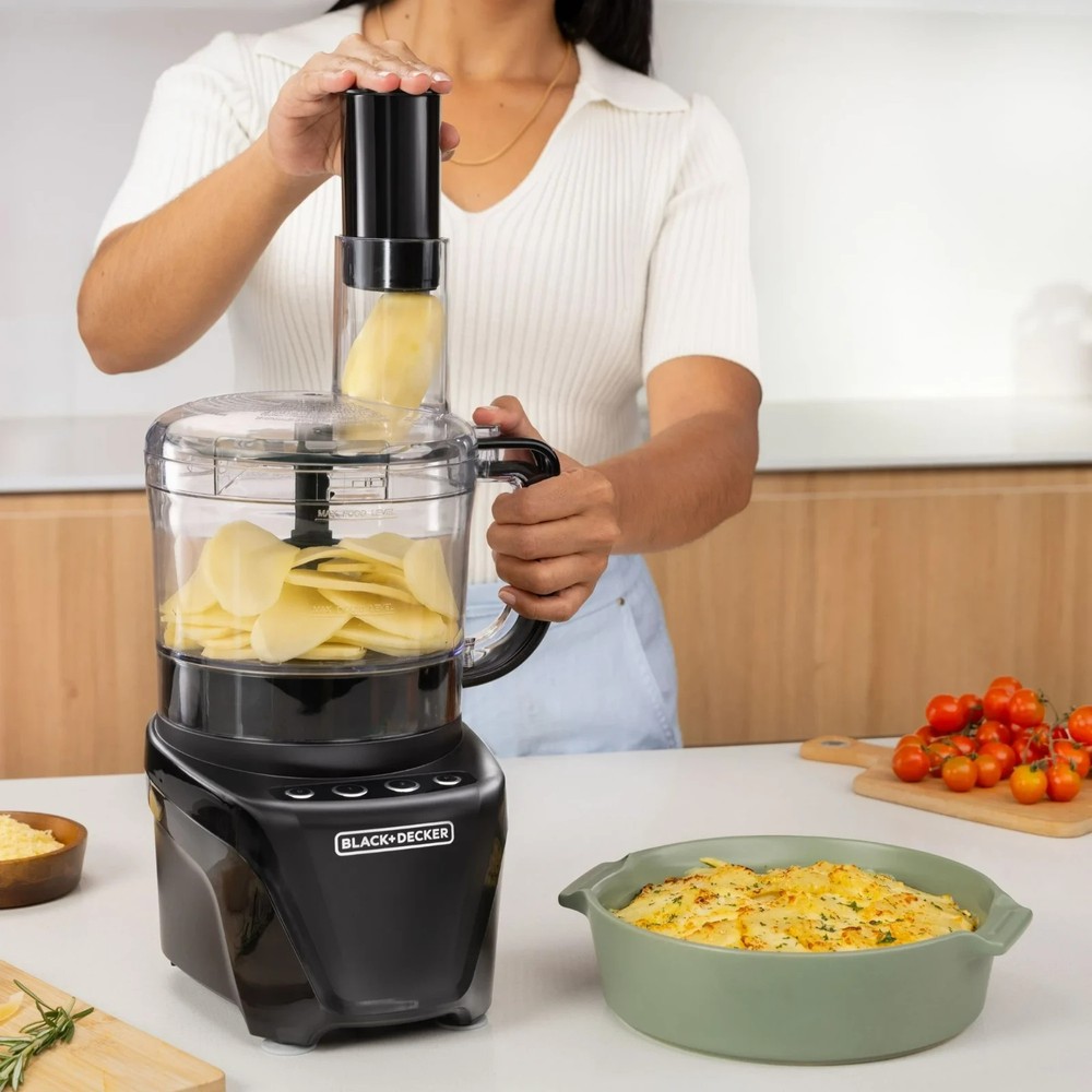 BLACK+DECKER Easy Assembly 8-Cup Food Processor, 850W, 2 Speeds + Pulse, Chop