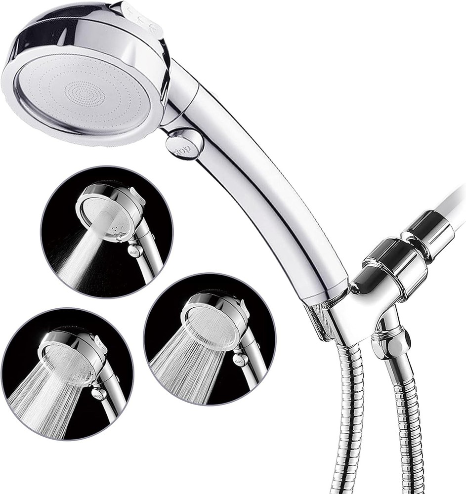 High Prure Shower Head with Pause Funct, 3 Spray Settings