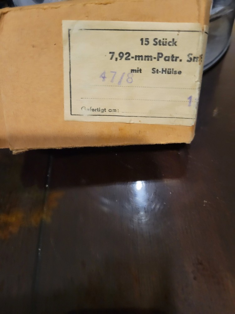 Vintage 8 MM Mauser Empty Ammo Box Armored Piercing German