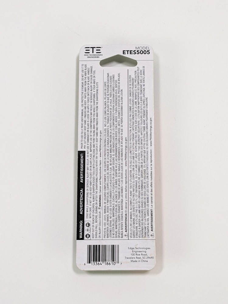 ETE ETES5005 Compact Combat Gray Handle Carbide Knife Sharpener