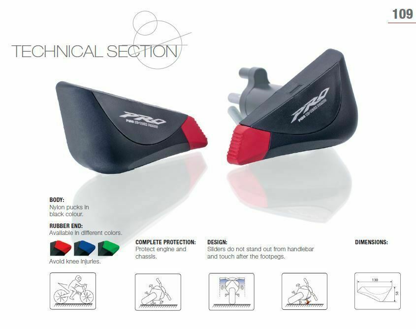 KAWASAKI ER6N 2012-2016 FRAME SLIDER SLIDERS PRO PROTECTOR PAIR 2 PUIG TECH