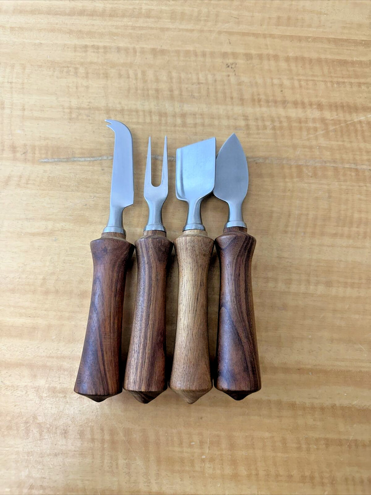 4 Piece Wooden Handled Cheese Slicer Set