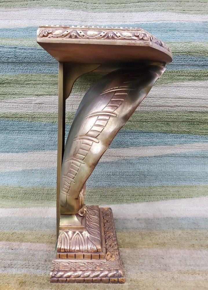 Hollywood Regency Grosfeld House Gilded Shell Console Table Clamshell
