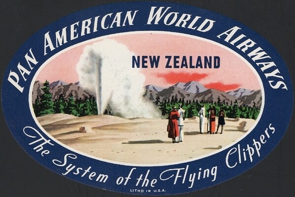 U.S., 1960. Pan American - Decal - New Zealand