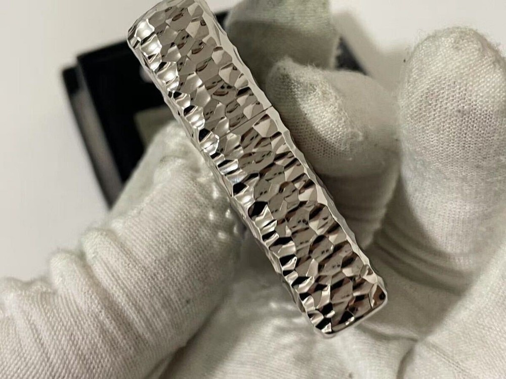 Zippo Meteorite Crater Gloss Silver 5 Sided Design Etching Lighter Regular Japan