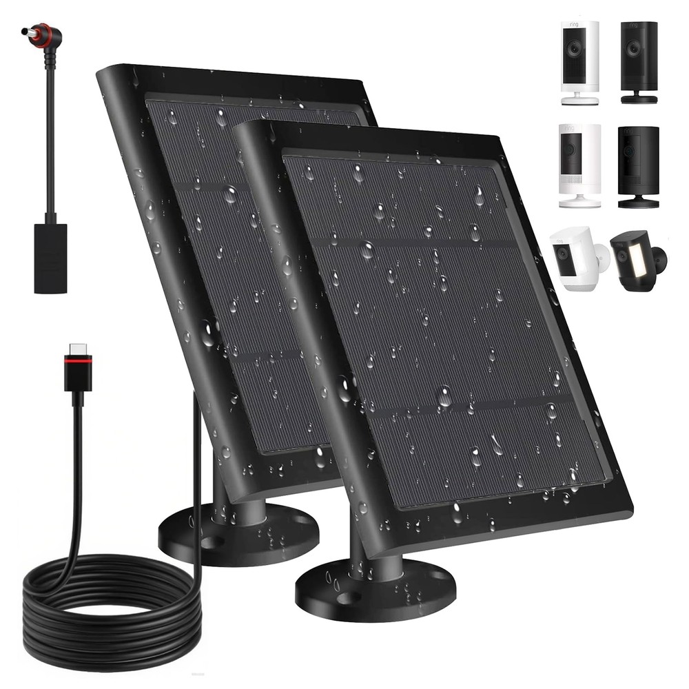 Solar Panel for Ring Camera2nd Generation Dustproof Waterproof 5W Solar Panel...