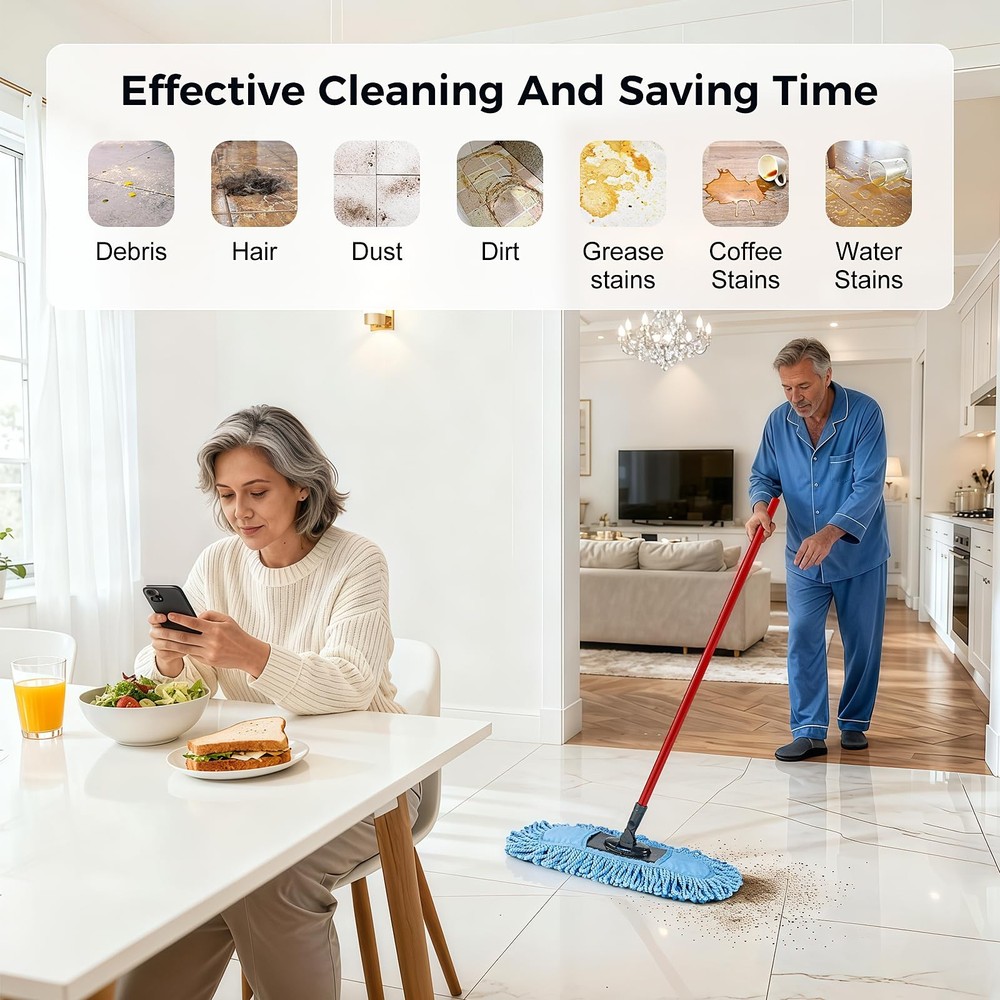 4 Pack Reusable Dust Mop Heads Compatible with O-Cedar Dual-Action Microfiber...