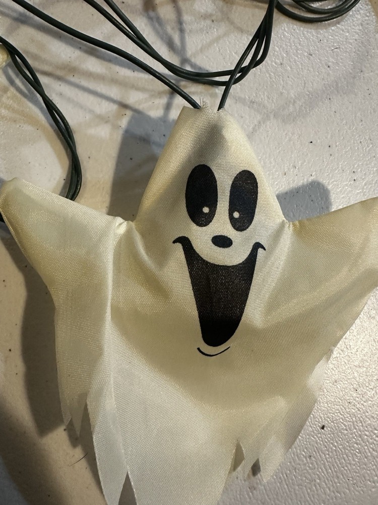 Vintage Halloween string light Ghosts & Pumpkin blow molds Working