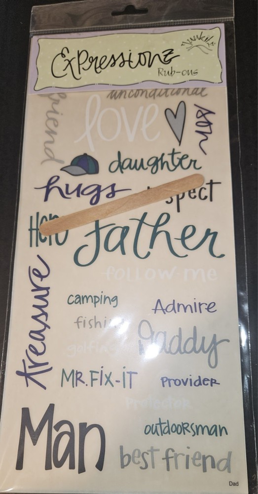JUNKITZ EXPRESSIONS RUB-ONS Dad Expressionz 12" x 5" sheet