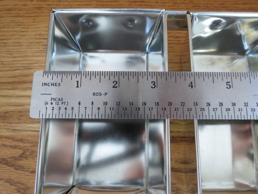 Vintage 4 Pc Mini Loaf Pan Connected HIMARK Baker's Dozen Silver Taiwan