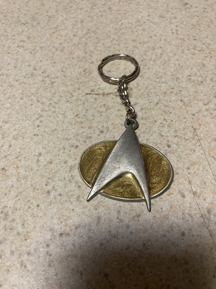 1994 ~ STAR TREK KEY CHAIN RARE Two-Toned Silver And Gold Insignia