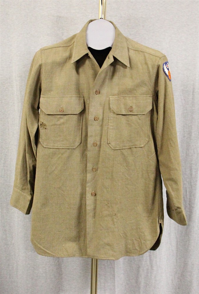 WWII 9th Air Force Enlisted OD Wool Shirt,