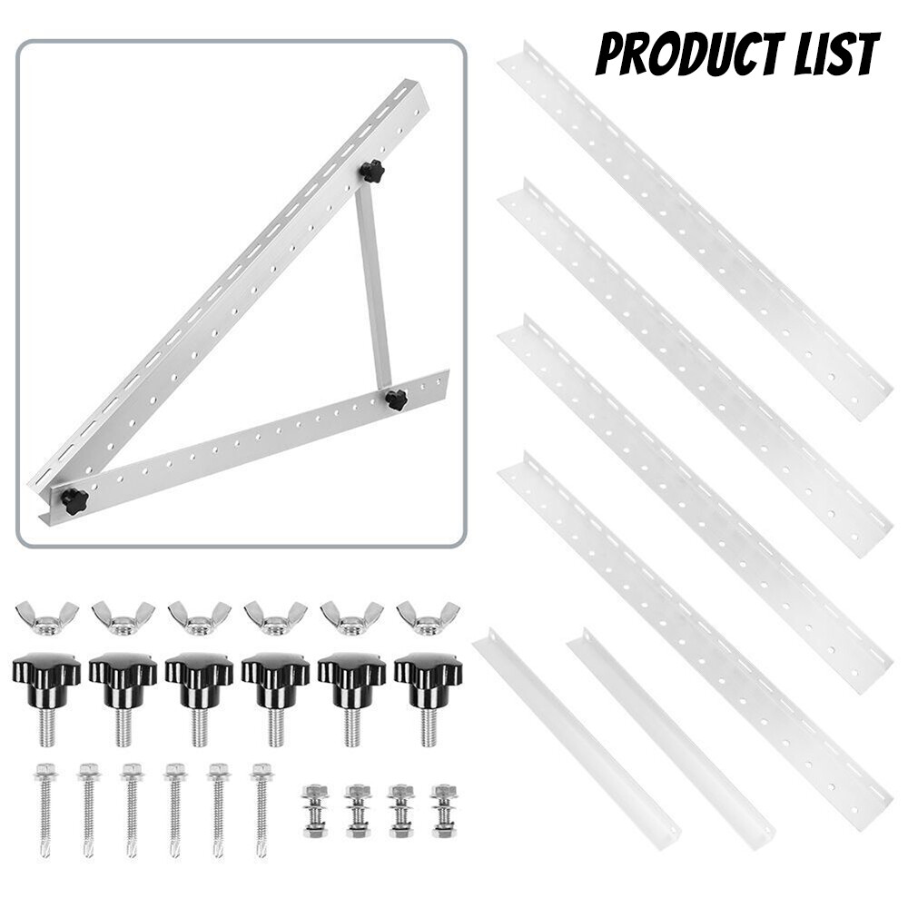 2x 28" Solar Panel RV Tilt Mount Brackets Kit Roof Flat Surface Adjustable Frame