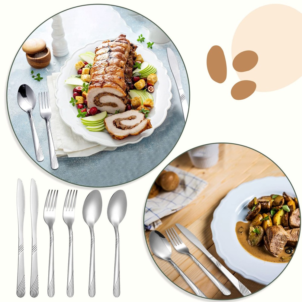201 Pcs Thin Silverware Set Stainless Steel Flatware Sets Service for 67 Silv...